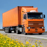 Orange Tractor Trailer